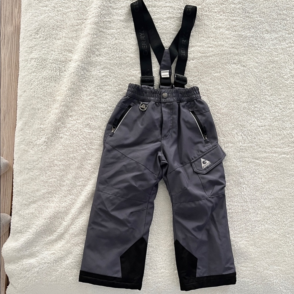 Children's Charcoal Overalls with Suspenders